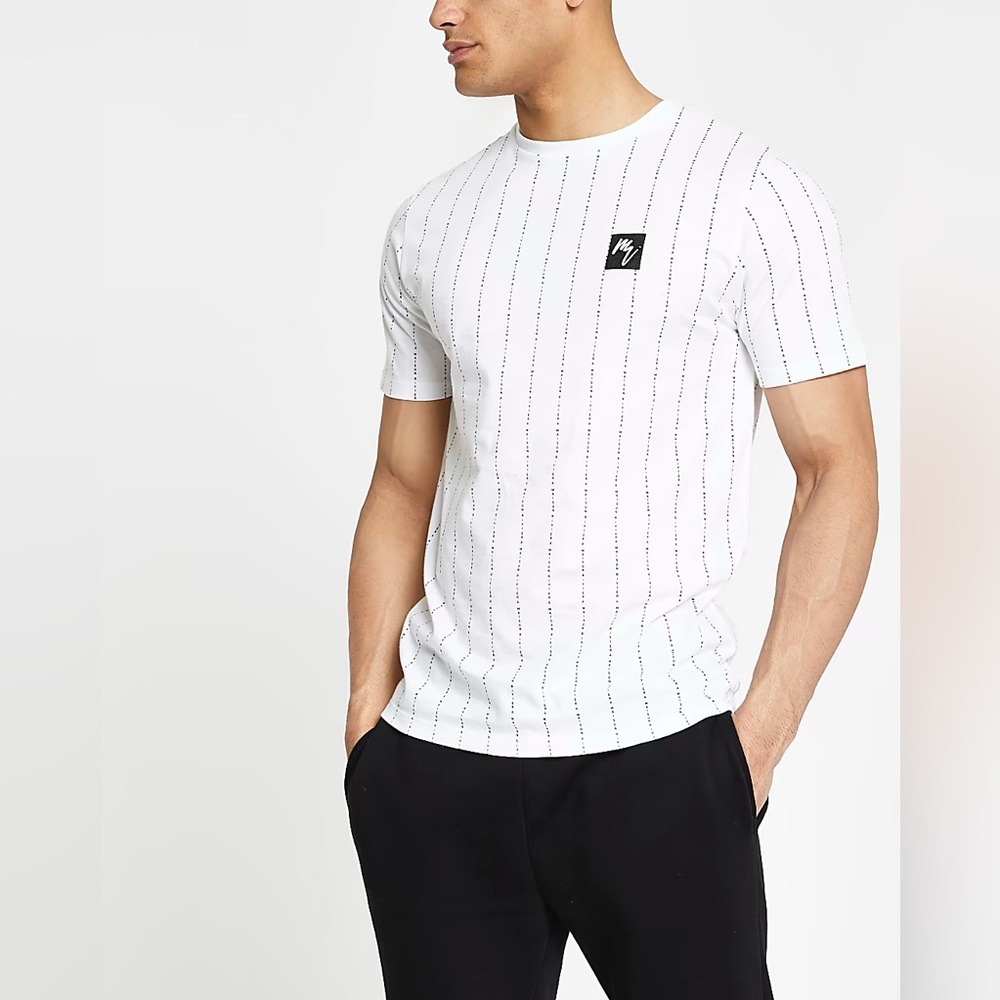 River Island Maison Riviera Stripe Slim T-Shirt